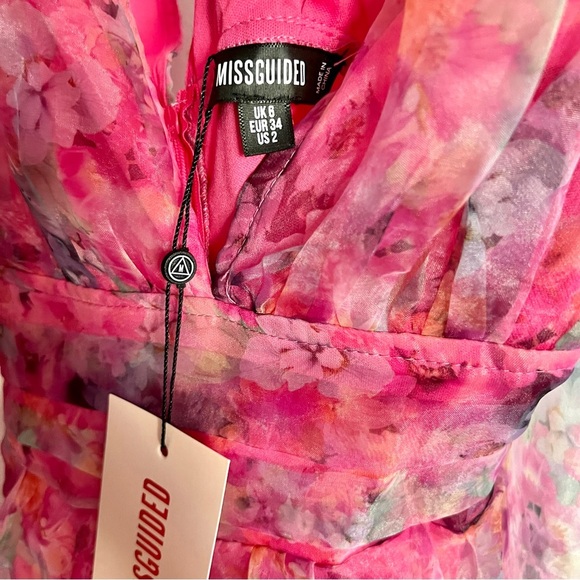 Selkie Style Pink Floral Mini coquette Barbie Puff Dress size 2 - Picture 5 of 10